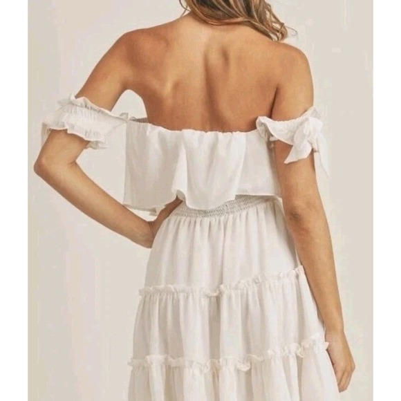 NWOT Anthropologie Mabel Rayna Mini Dress Sz M Bow Cap Sleeve Flowy Boho Fairy - Picture 3 of 13